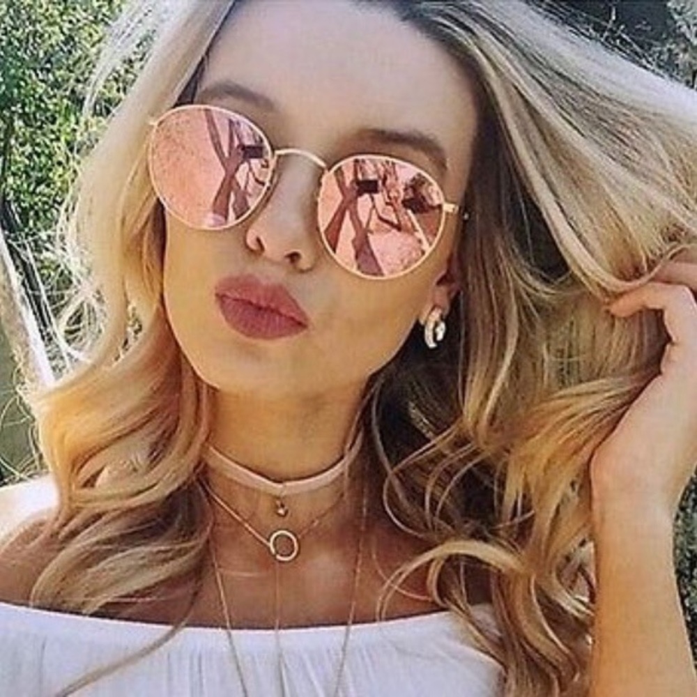 Ray ban round flash lenses rb3447 rose gold